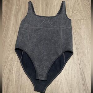 Elegant Gray Women's Bodysuit